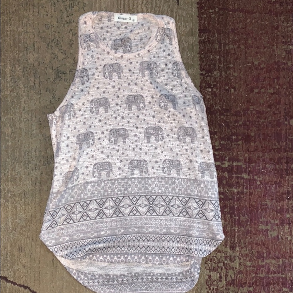 Elephant print tank